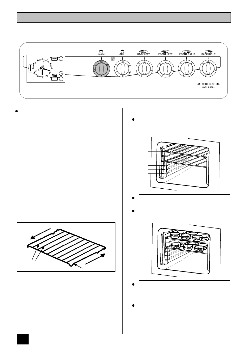 The oven (csb4411 white rose only) | Tricity Bendix CSB4431 User Manual | Page 20 / 36