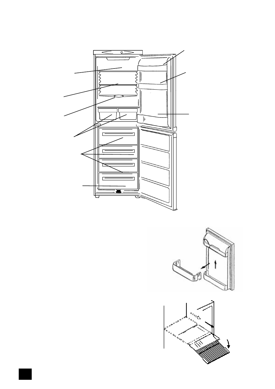 Larder compartment, Adjustable shelves | Tricity Bendix FD106W User Manual | Page 8 / 24