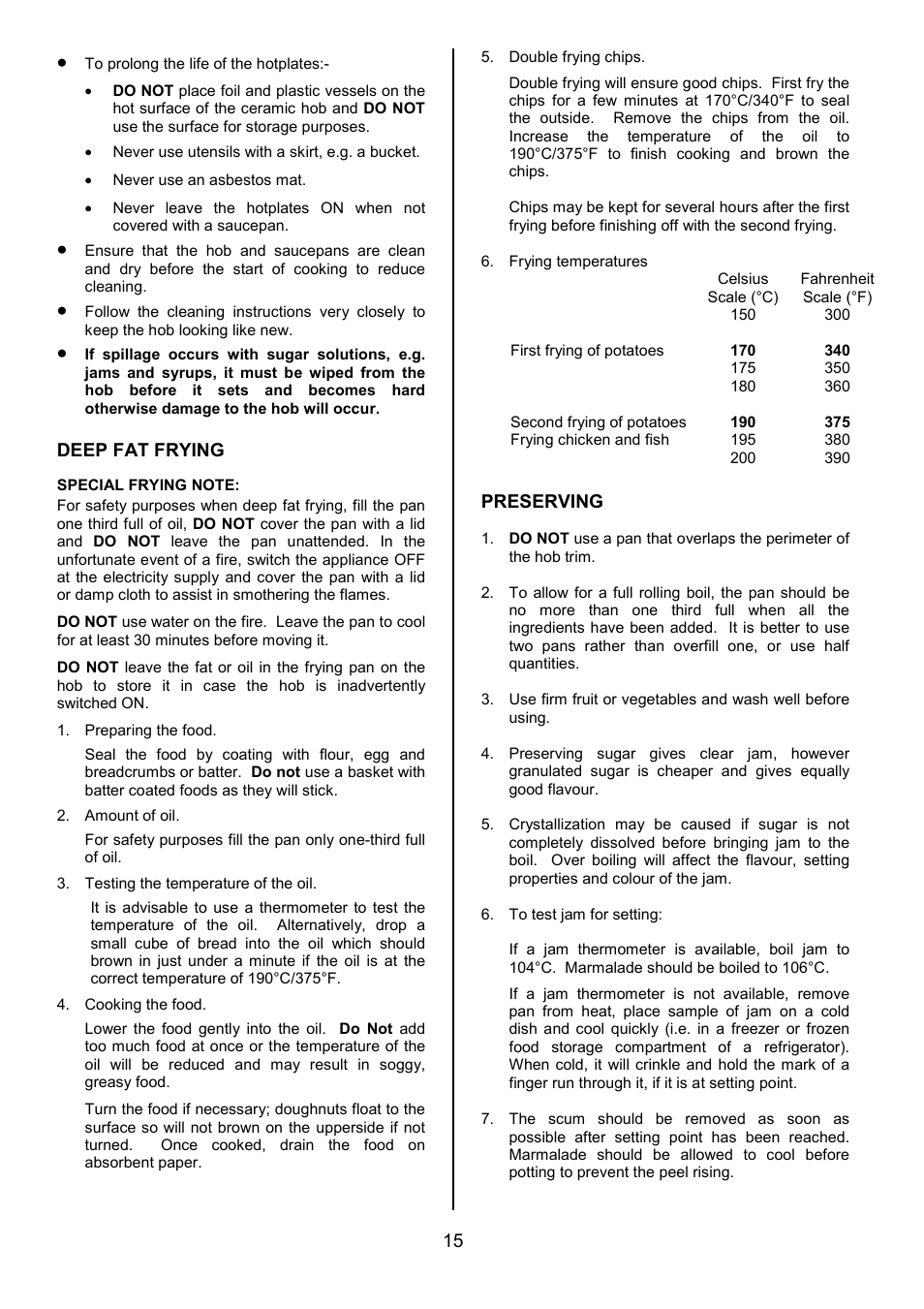 Tricity Bendix SE340 User Manual | Page 15 / 32