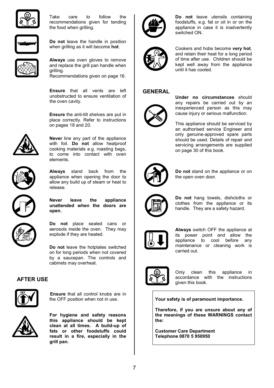 After use, General | Tricity Bendix SE340 User Manual | Page 7 / 32