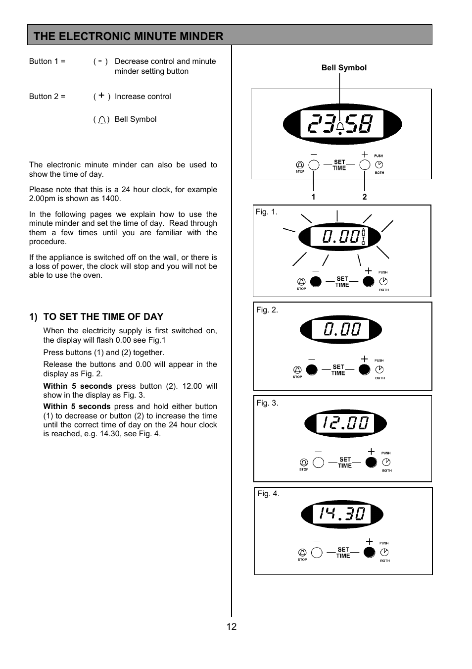 The electronic minute minder | Tricity Bendix CSIE501 User Manual | Page 12 / 32