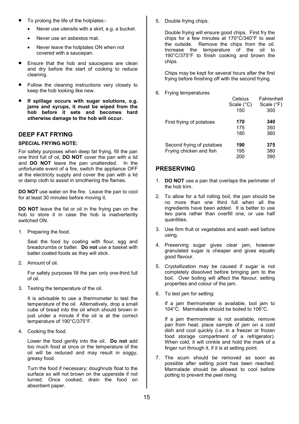 Tricity Bendix CSIE501 User Manual | Page 15 / 32