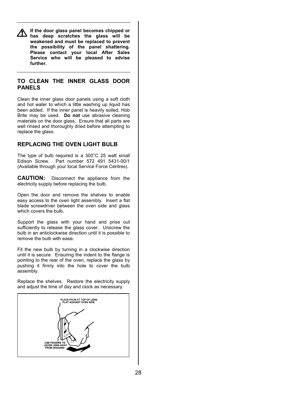 Tricity Bendix CSIE501 User Manual | Page 28 / 32