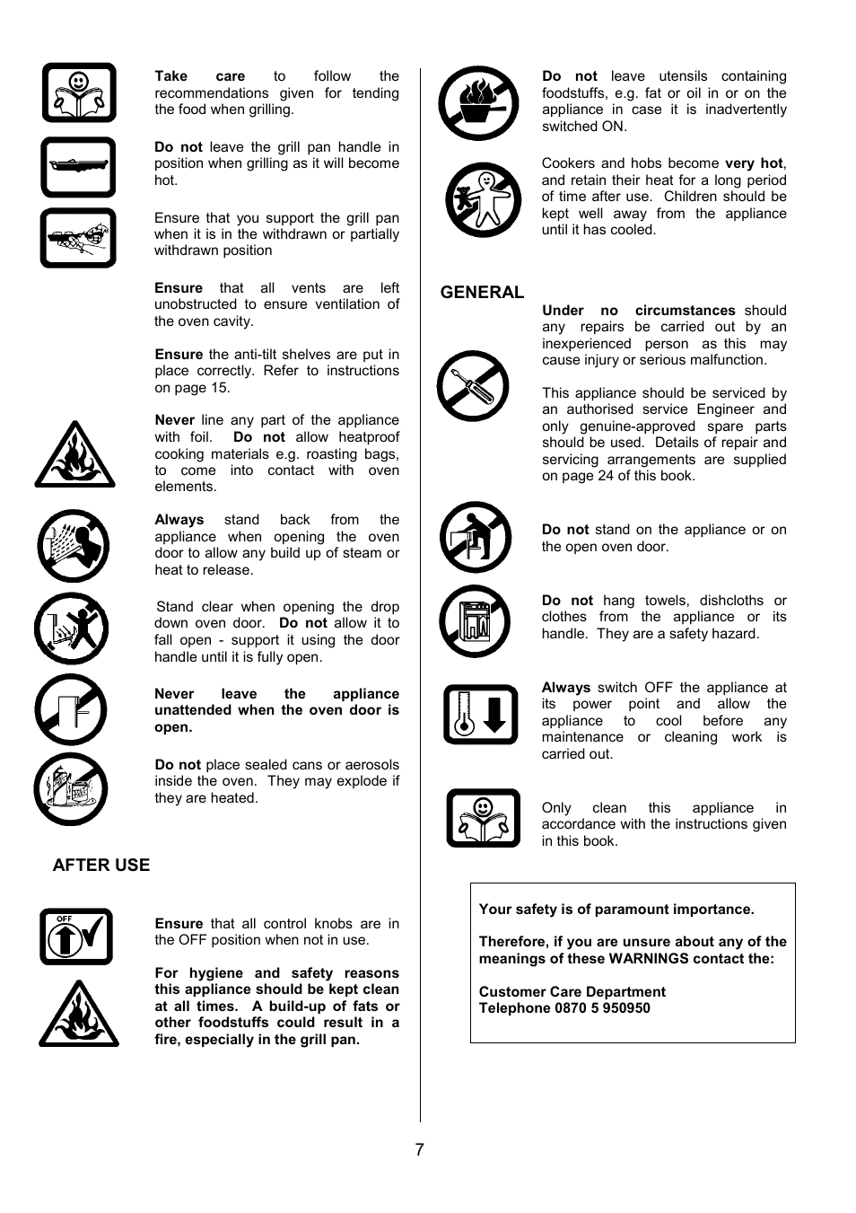 After use, General | Tricity Bendix SIE 252 User Manual | Page 7 / 28