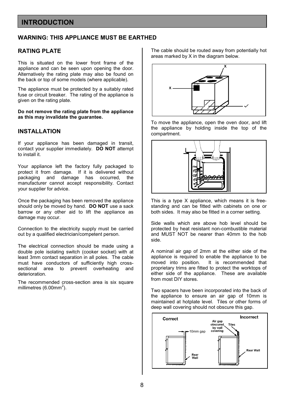 Introduction | Tricity Bendix SIE 252 User Manual | Page 8 / 28