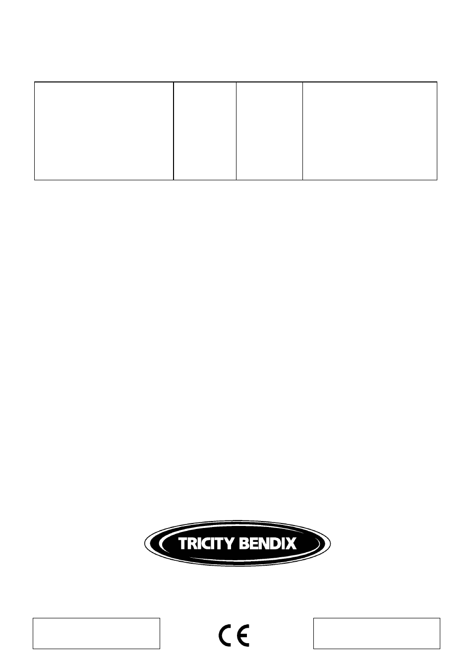 Rating plate reference | Tricity Bendix SB 200 User Manual | Page 24 / 24