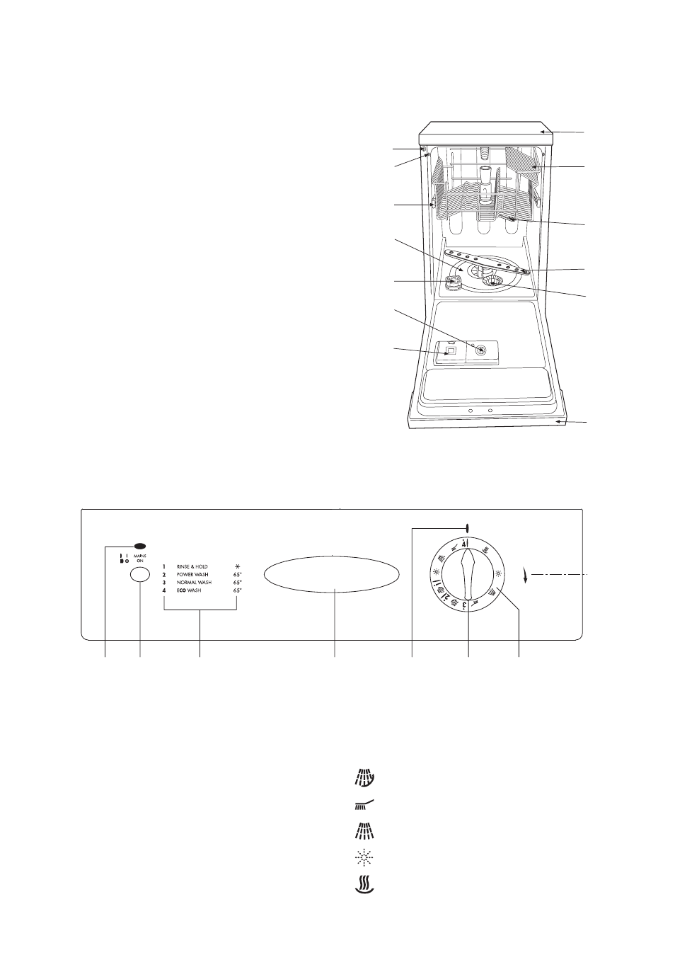 Description of the appliance the control panel | Tricity Bendix CDW 087 User Manual | Page 4 / 28