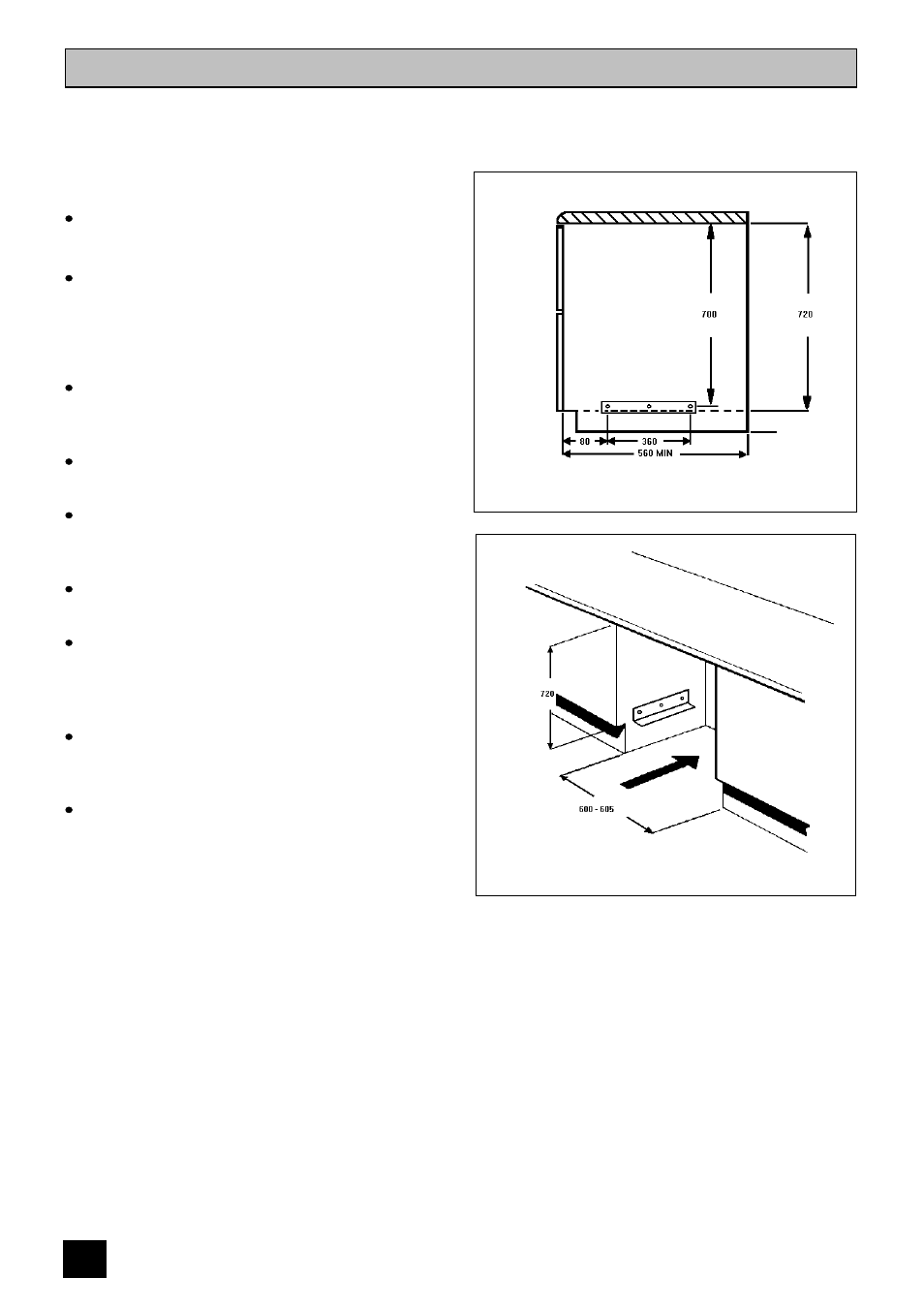 Installation instructions | Tricity Bendix E710 User Manual | Page 42 / 52