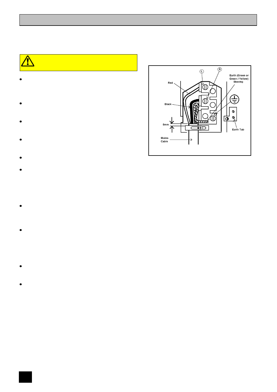 Installation instructions, Connecting to the mains terminal | Tricity Bendix E710 User Manual | Page 46 / 52