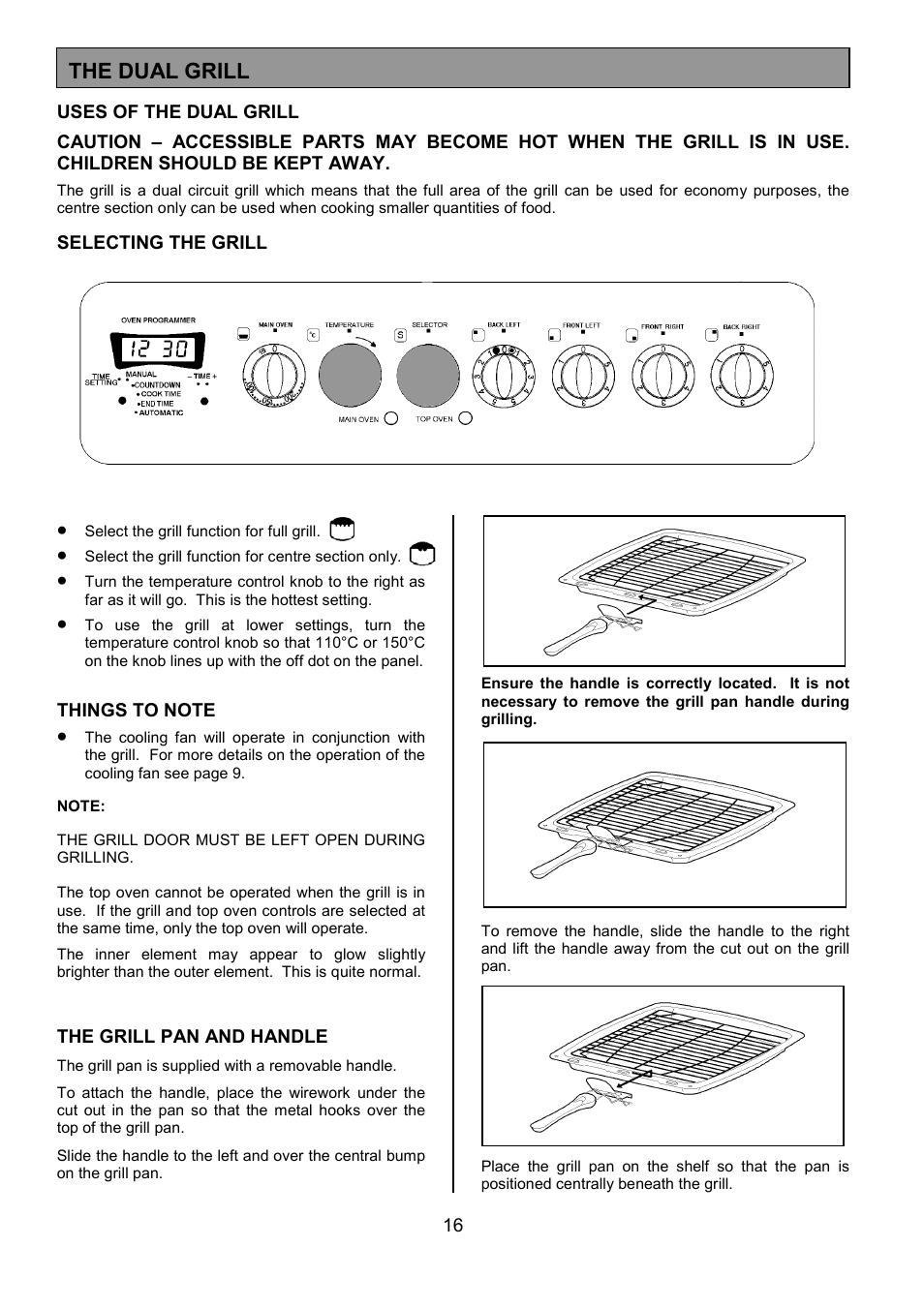 The dual grill | Tricity Bendix SIE515 User Manual | Page 16 / 32