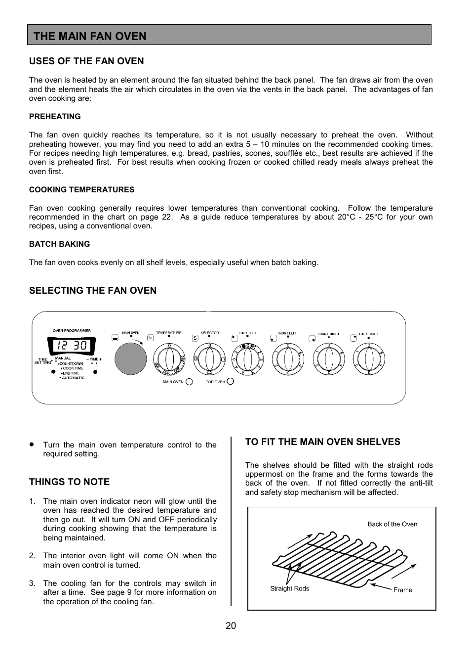 The main fan oven | Tricity Bendix SIE515 User Manual | Page 20 / 32
