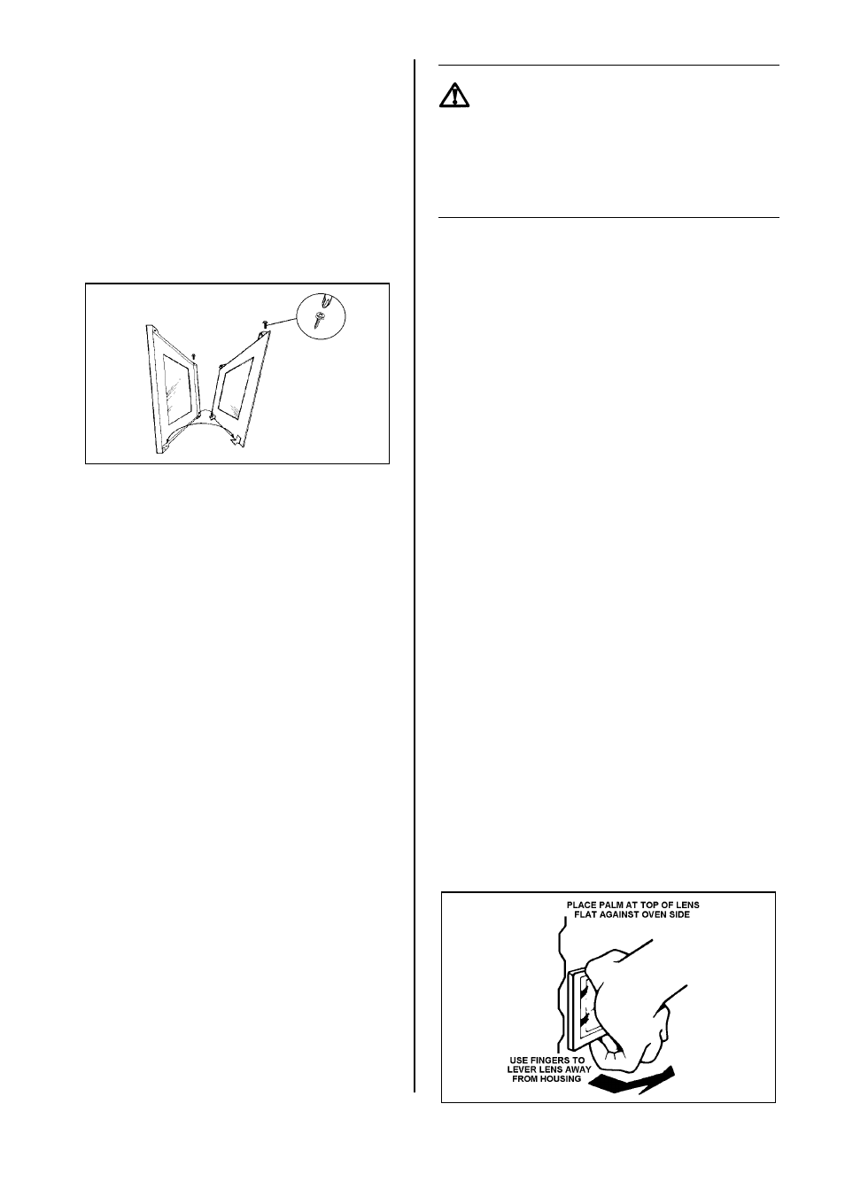 27 cleaning between the outer and inner door glass, Replacing the oven light bulb, Caution | Tricity Bendix SB462 User Manual | Page 27 / 32