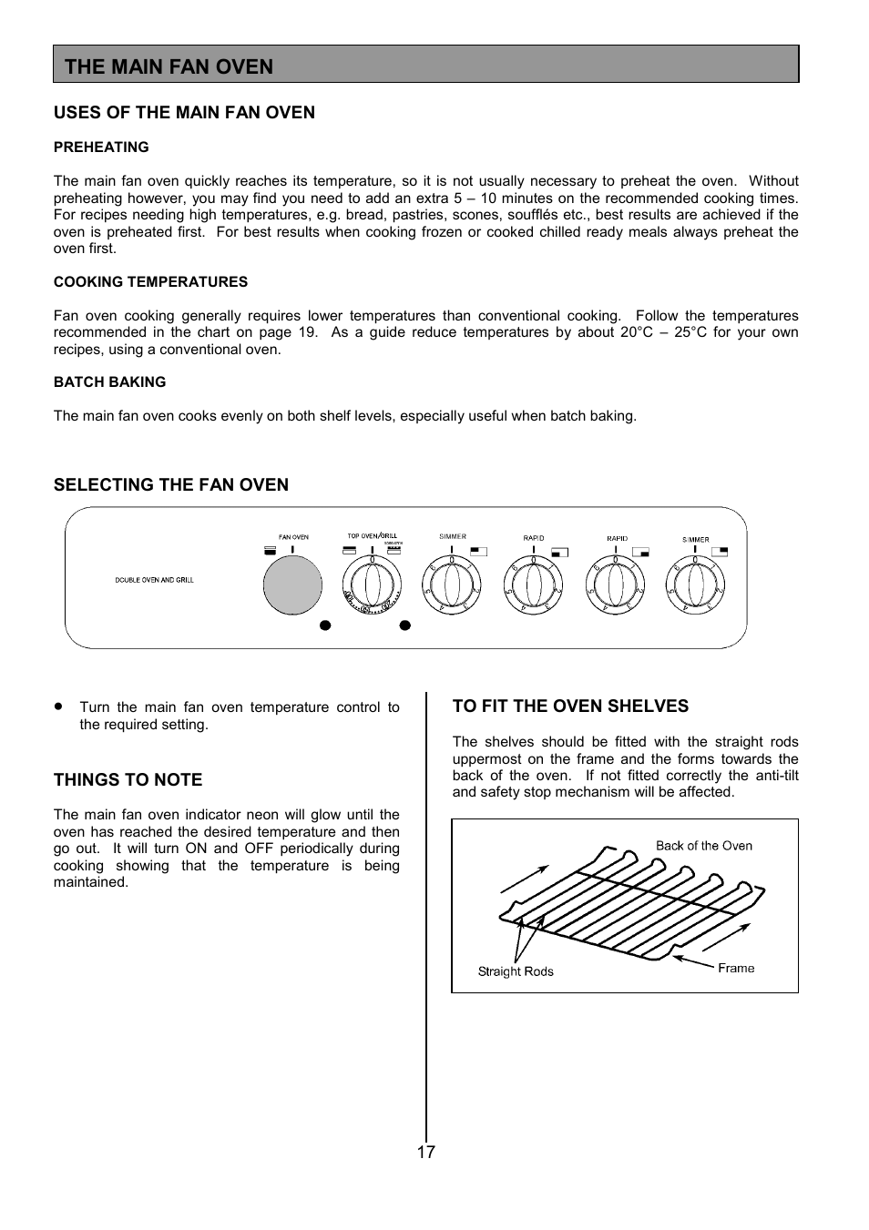 The main fan oven | Tricity Bendix CSIE317 User Manual | Page 17 / 28