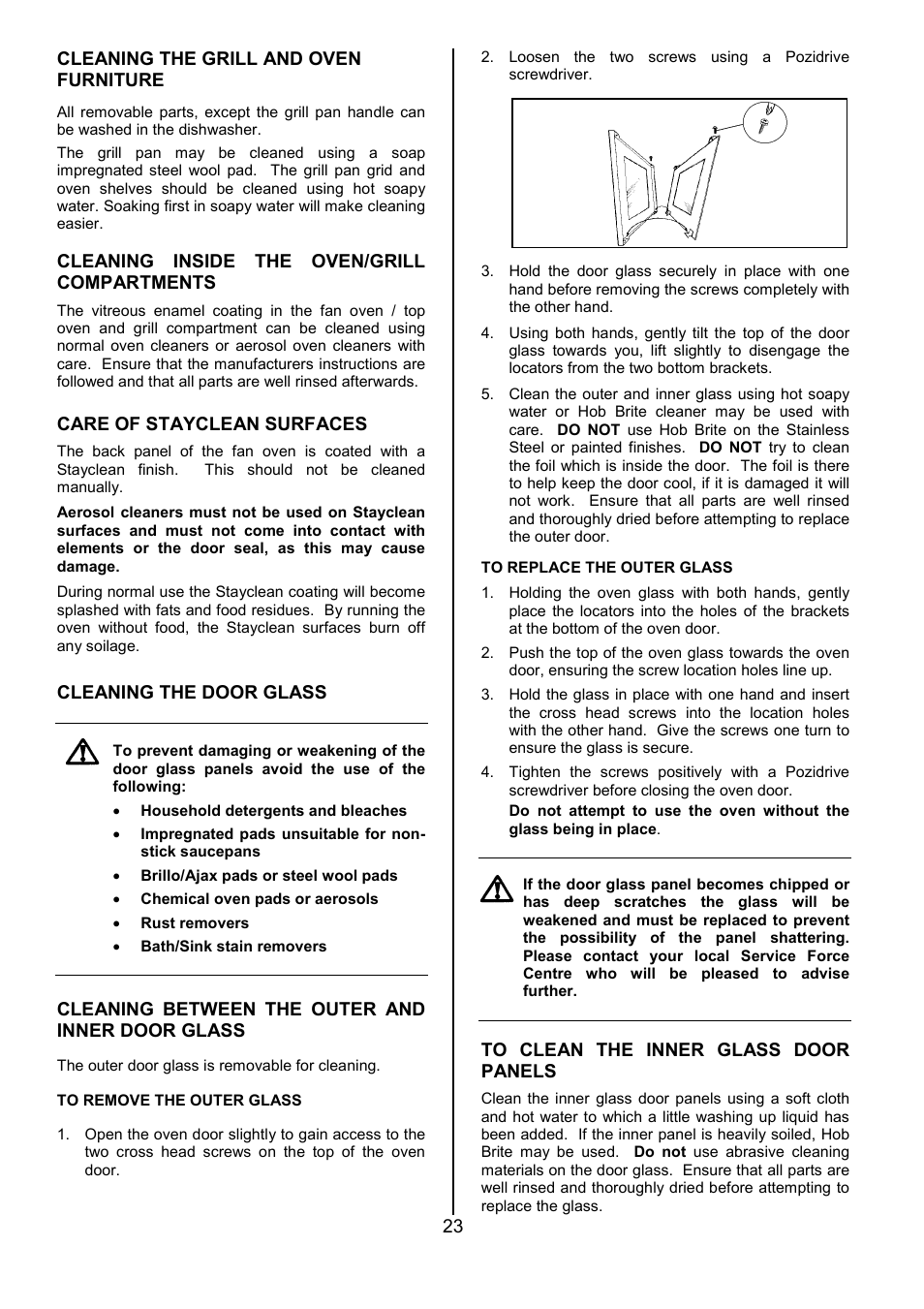 Tricity Bendix CSIE317 User Manual | Page 23 / 28