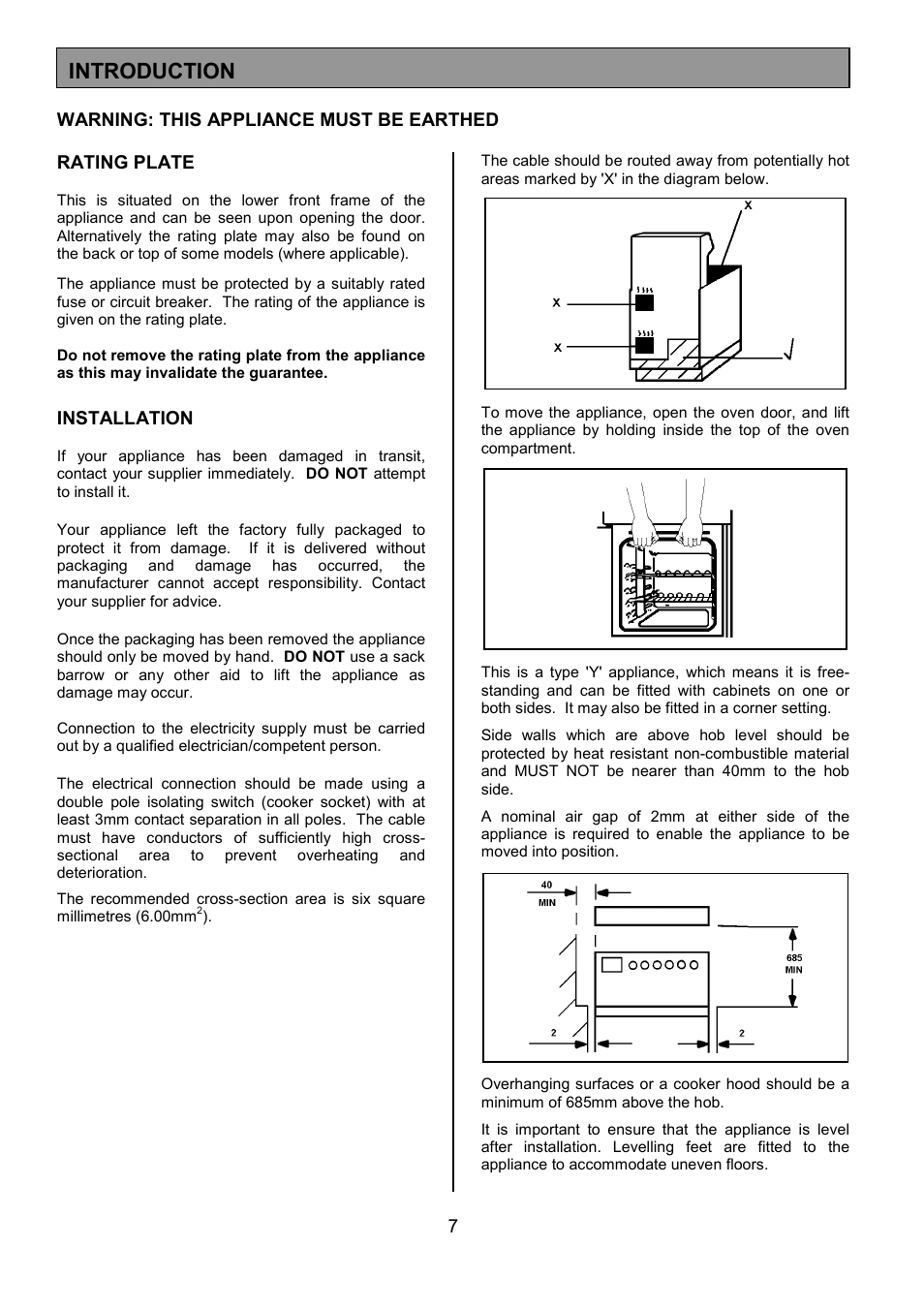 Introduction | Tricity Bendix SPLASHBACK SB416 User Manual | Page 7 / 24