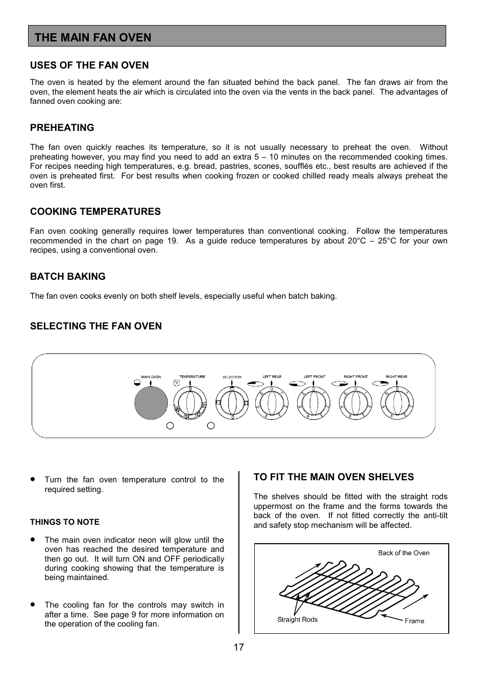 The main fan oven | Tricity Bendix SIE401 User Manual | Page 17 / 28