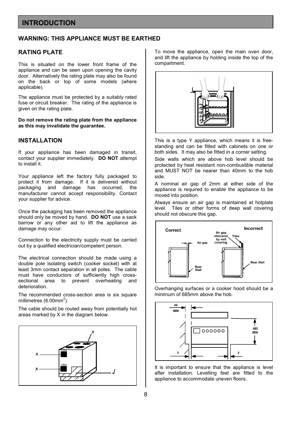 Introduction | Tricity Bendix SIE401 User Manual | Page 8 / 28