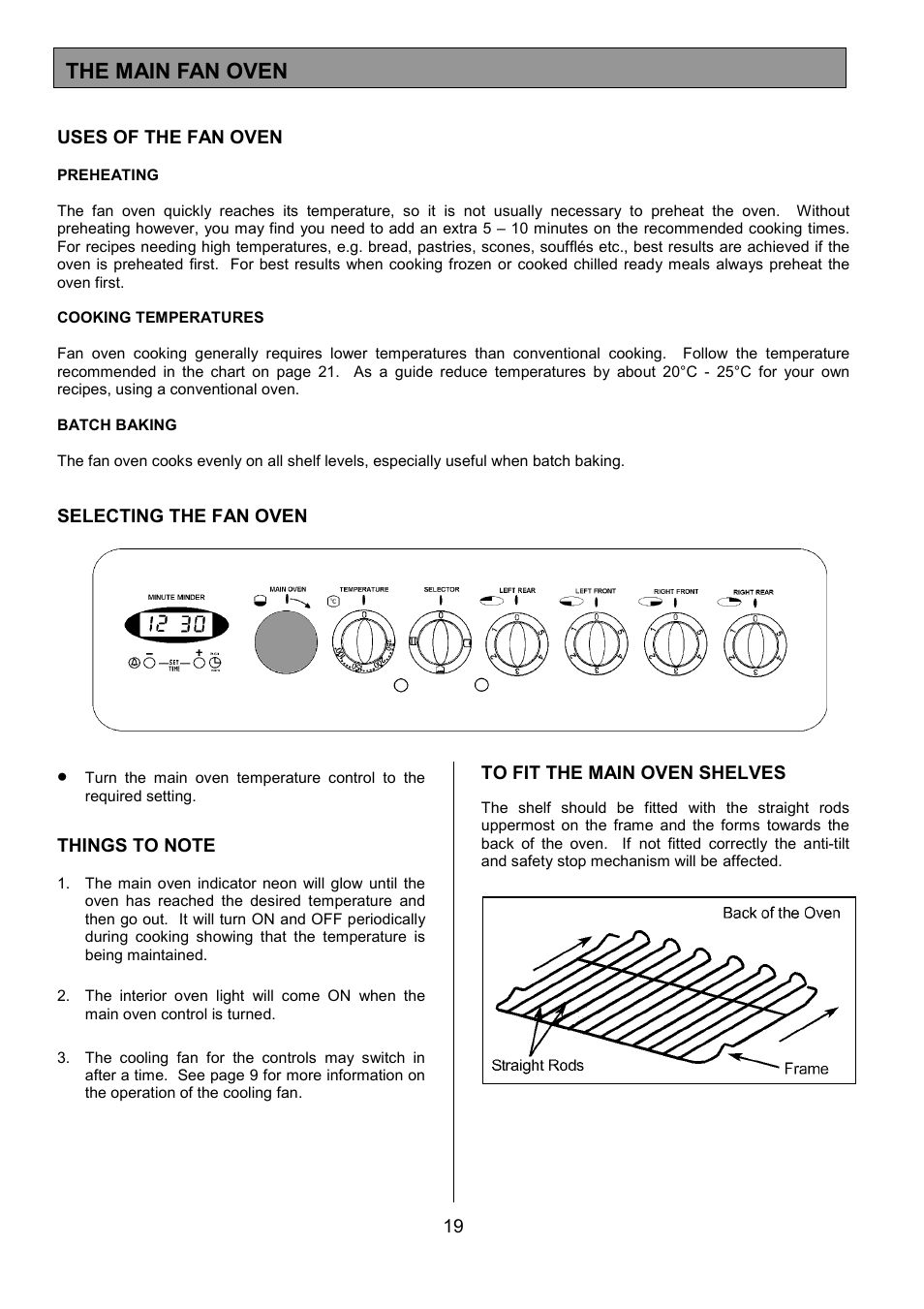 The main fan oven | Tricity Bendix SIE424 User Manual | Page 19 / 32
