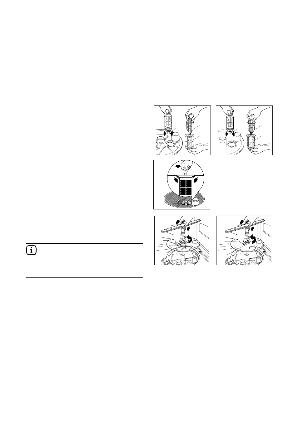 Maintenance and cleaning, Internal cleaning, Cleaning the central filter | Cleaning the large filter, External cleaning, Prolonged periods of non-operation, Frost precautions, Moving the machine | Tricity Bendix TBDW 30 User Manual | Page 16 / 24