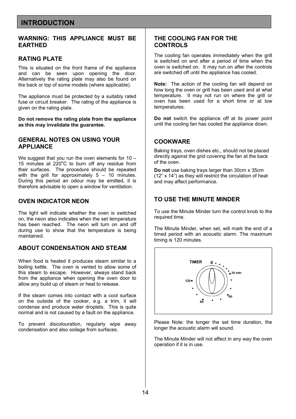 Introduction | Tricity Bendix MDB700 User Manual | Page 14 / 32