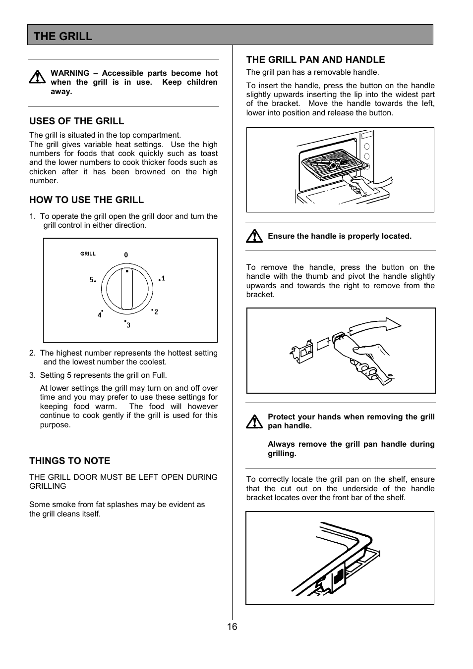 The grill | Tricity Bendix MDB700 User Manual | Page 16 / 32