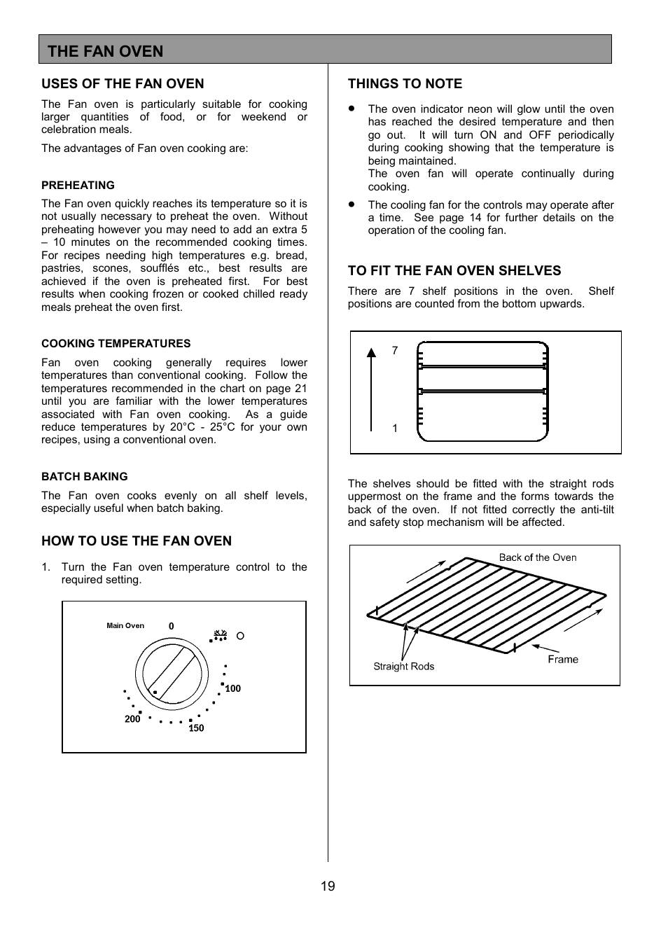 The fan oven | Tricity Bendix MDB700 User Manual | Page 19 / 32