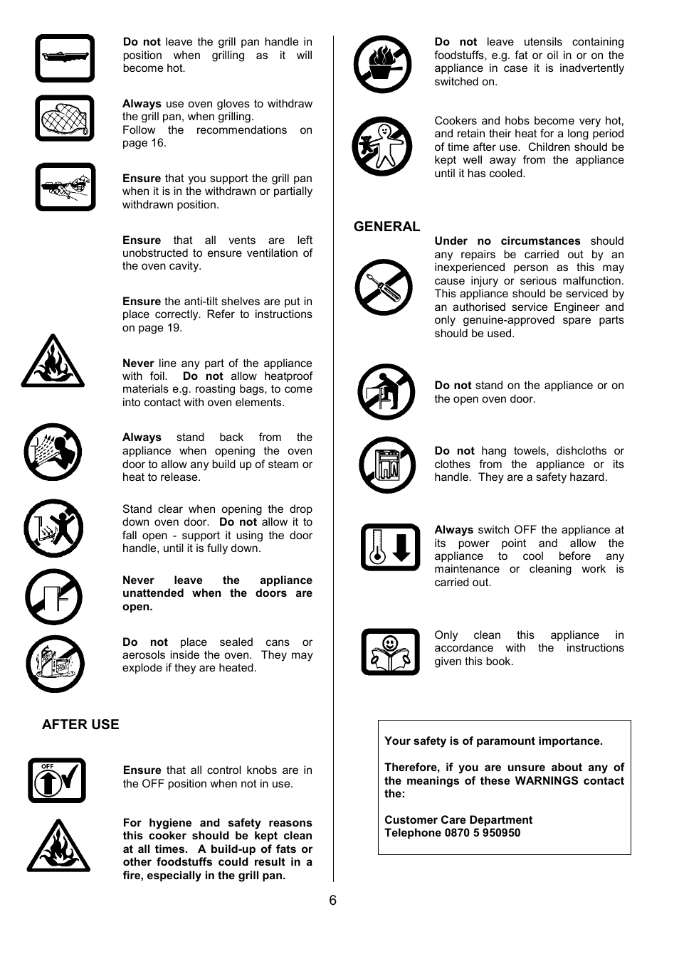After use, General | Tricity Bendix MDB700 User Manual | Page 6 / 32