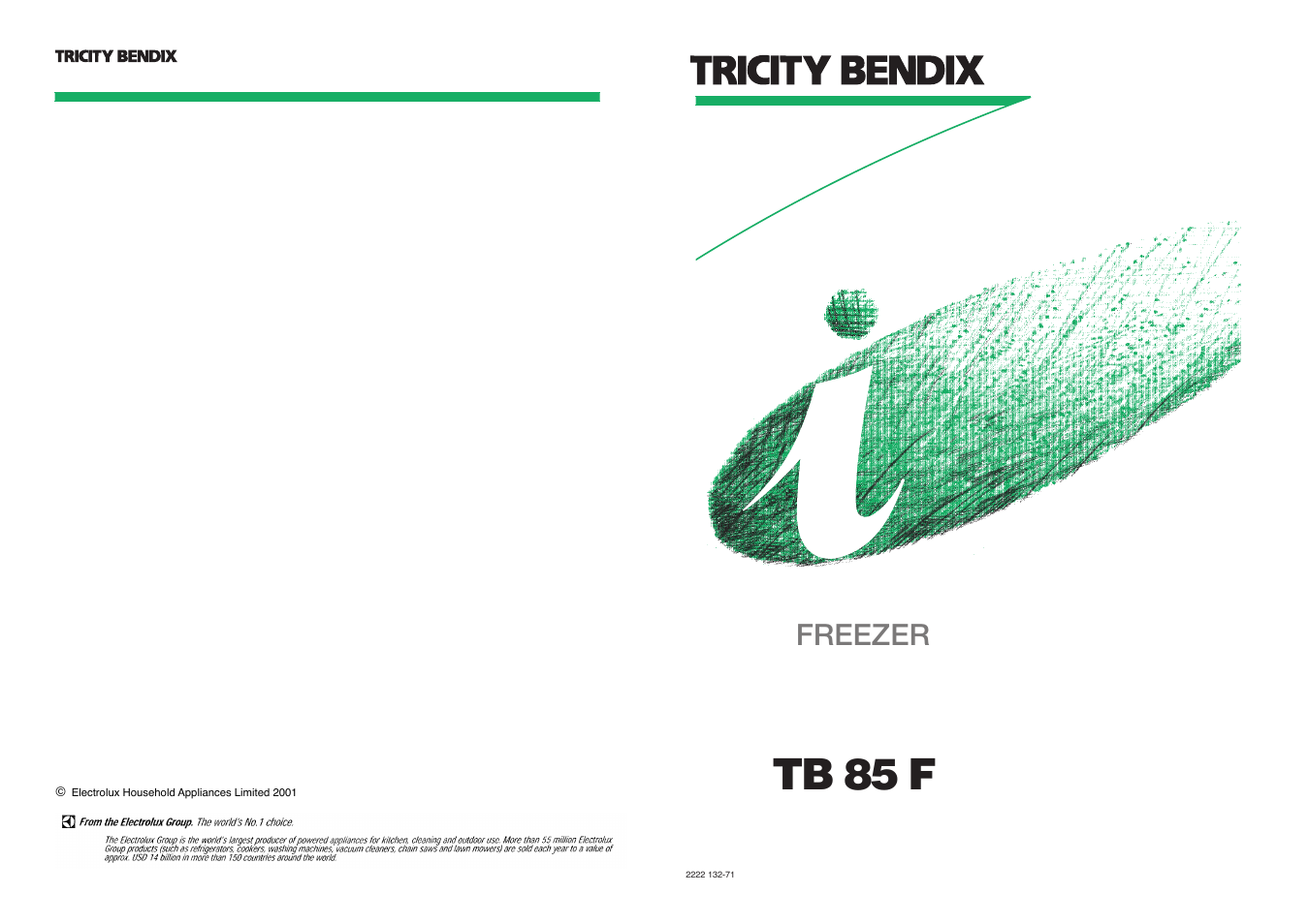 Tb 85 f, Freezer | Tricity Bendix TB 85 F User Manual | Page 20 / 20