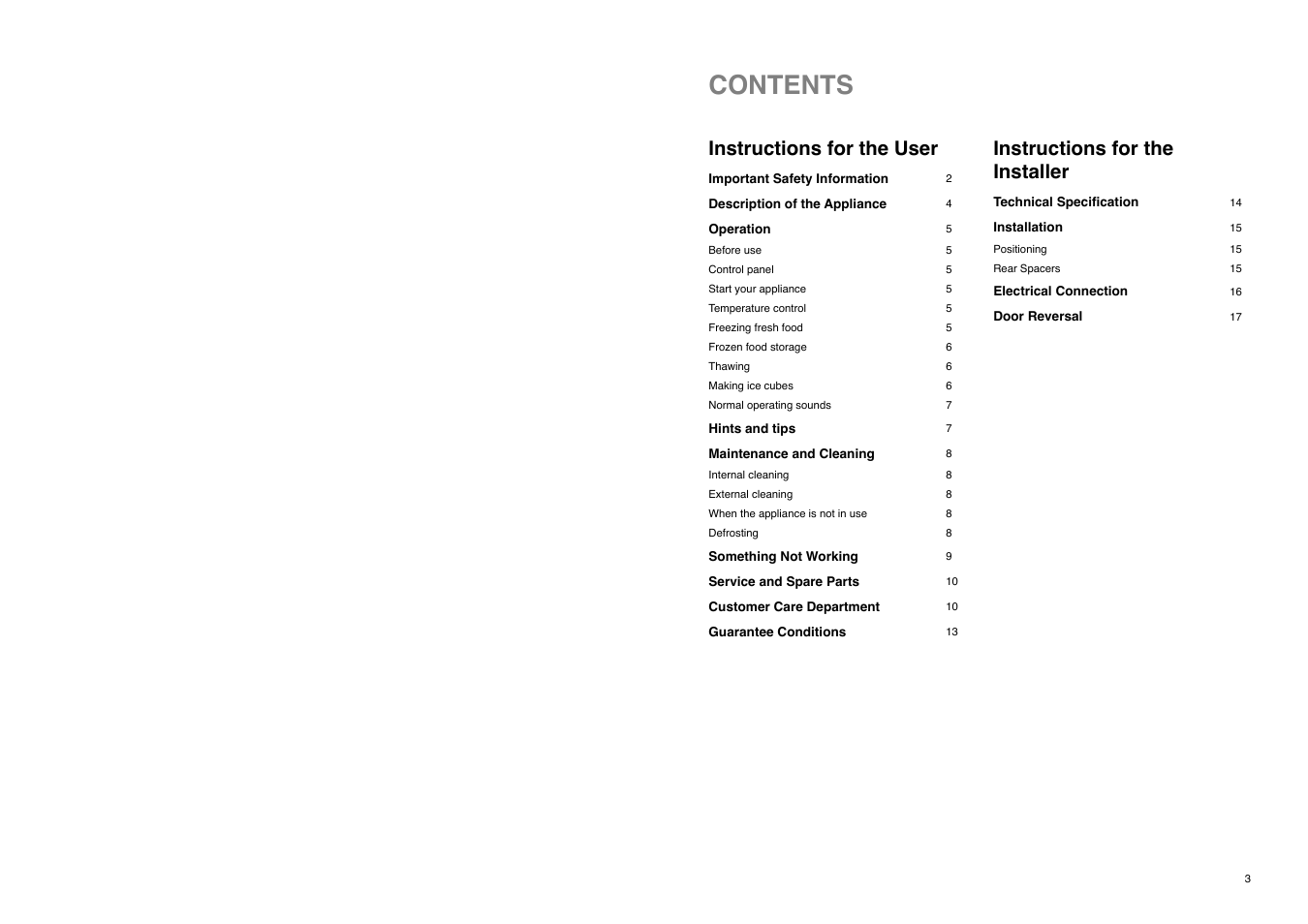 Tricity Bendix TB 85 F User Manual | Page 3 / 20