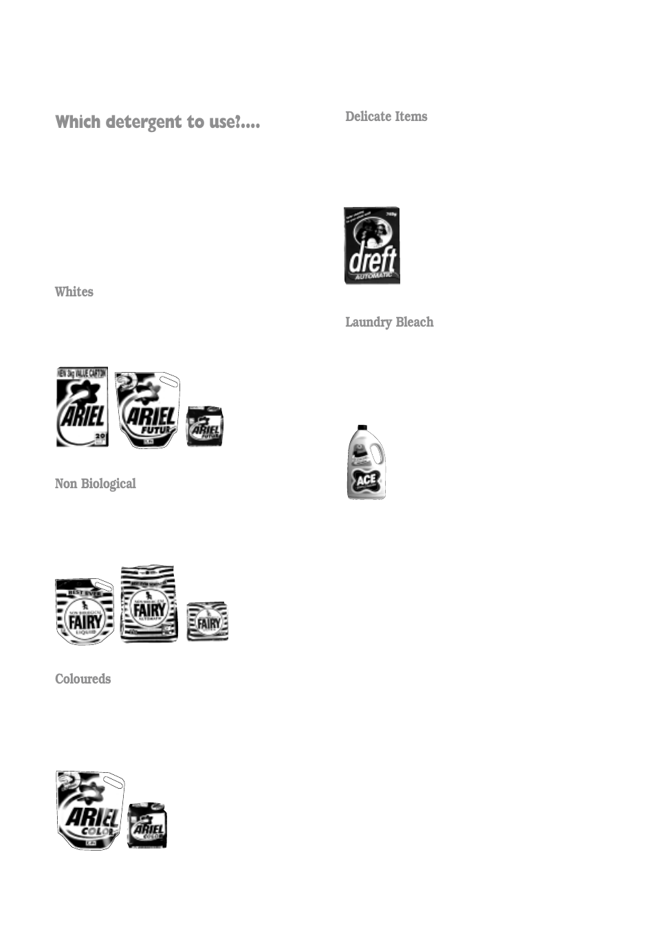 Which detergent to use | Tricity Bendix BIW 102 User Manual | Page 13 / 32