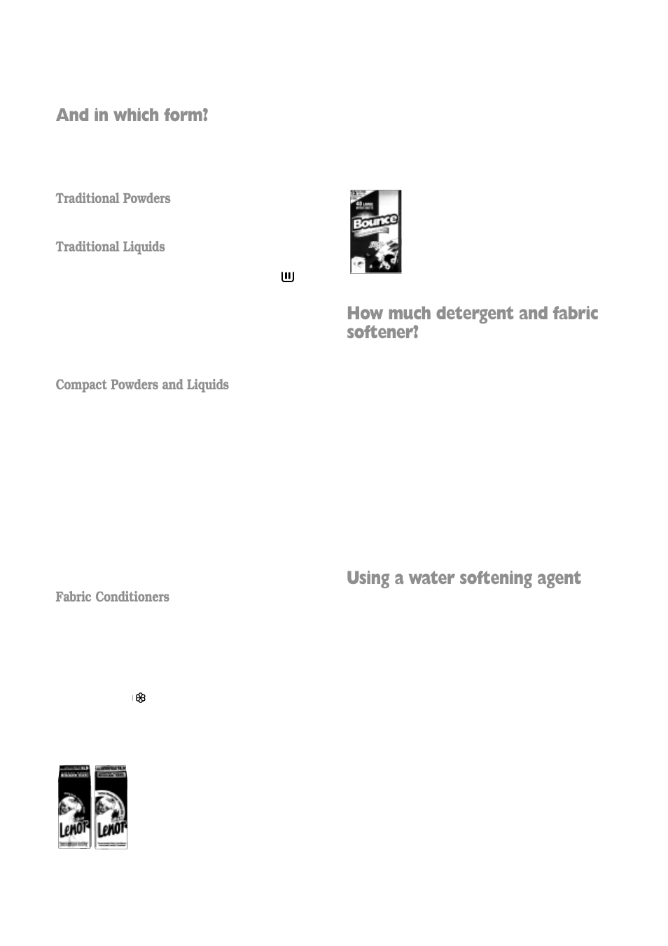 How much detergent and fabric softener, Using a water softening agent, And in which form | Tricity Bendix BIW 102 User Manual | Page 14 / 32