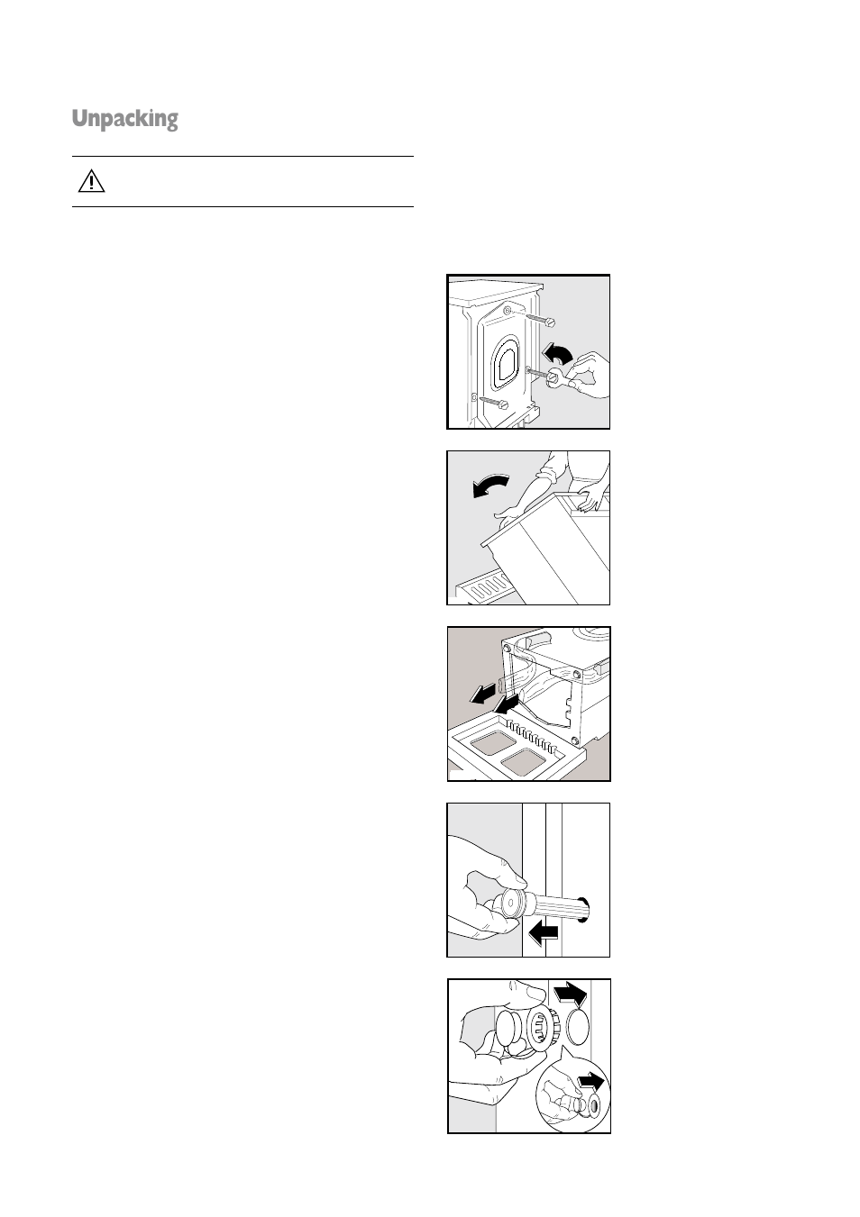 Unpacking | Tricity Bendix BIW 102 User Manual | Page 26 / 32