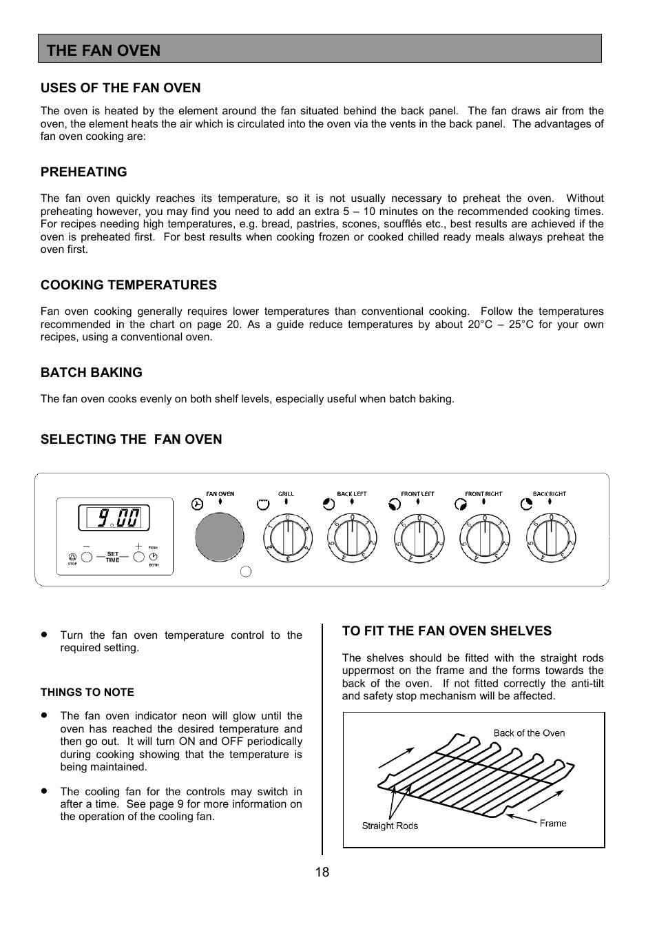 The fan oven | Tricity Bendix SE323 User Manual | Page 18 / 32