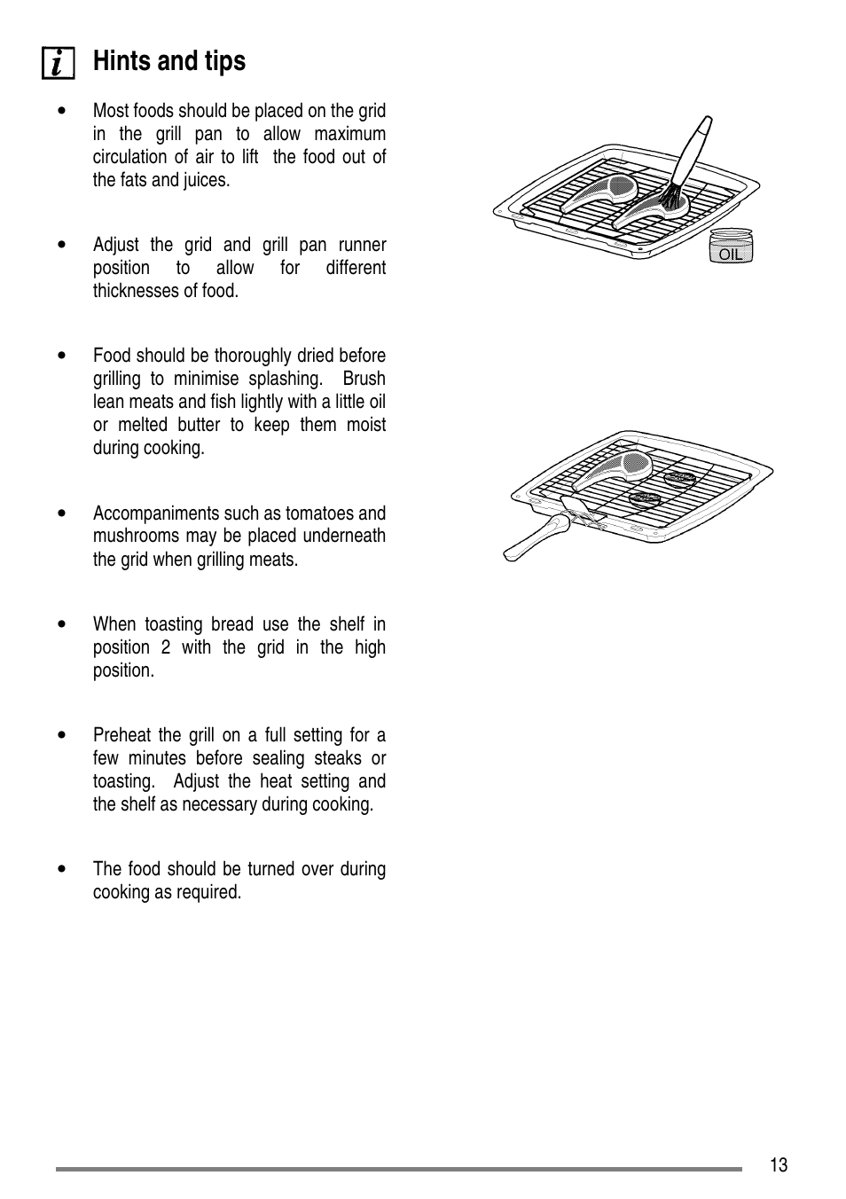 Hints and tips | Tricity Bendix SG550/1 User Manual | Page 13 / 44