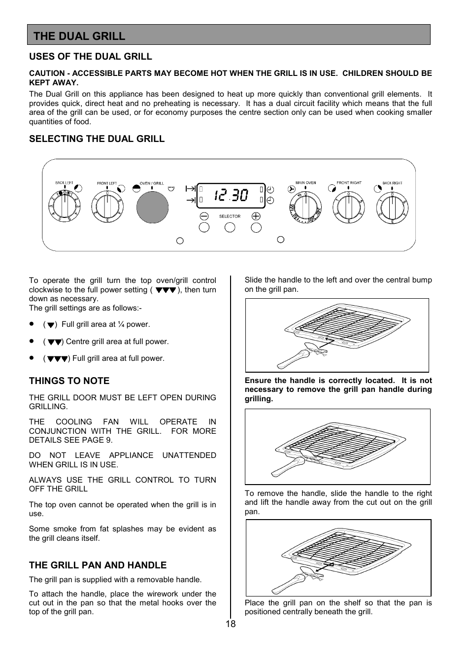 The dual grill | Tricity Bendix SE556 User Manual | Page 18 / 36