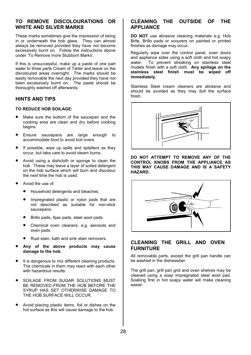 Tricity Bendix SE556 User Manual | Page 28 / 36