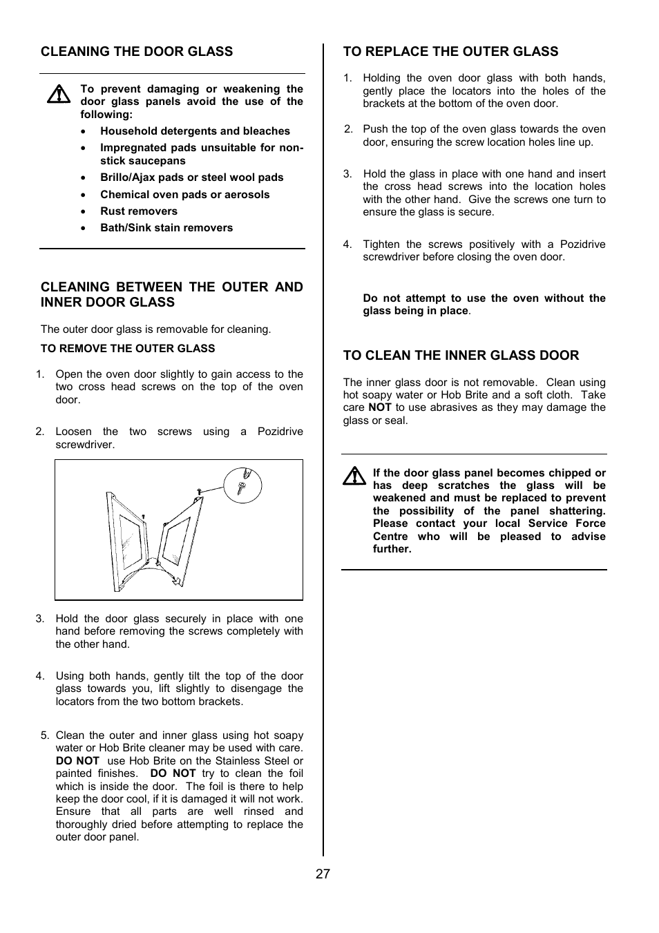 Tricity Bendix SIE324 User Manual | Page 27 / 32
