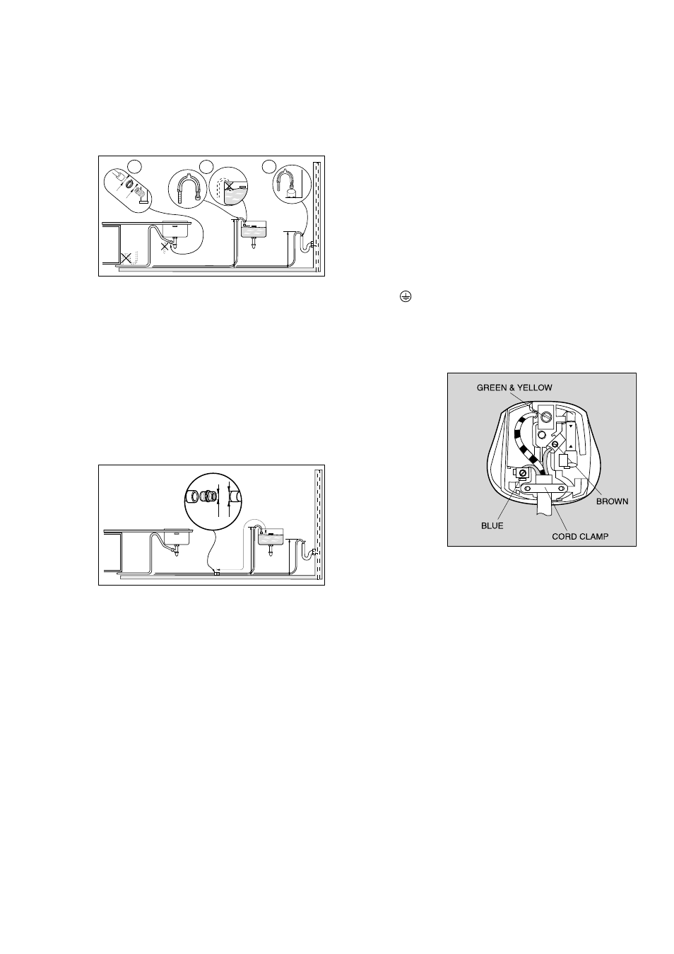 Water outlet hose connection, Electrical connection | Tricity Bendix DH 088 User Manual | Page 17 / 20