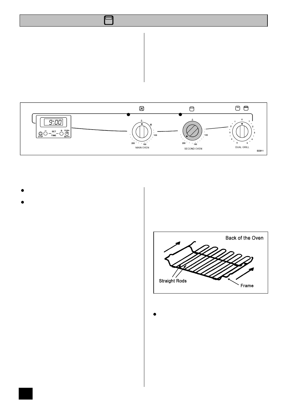 The second oven | Tricity Bendix BD 911 User Manual | Page 22 / 40