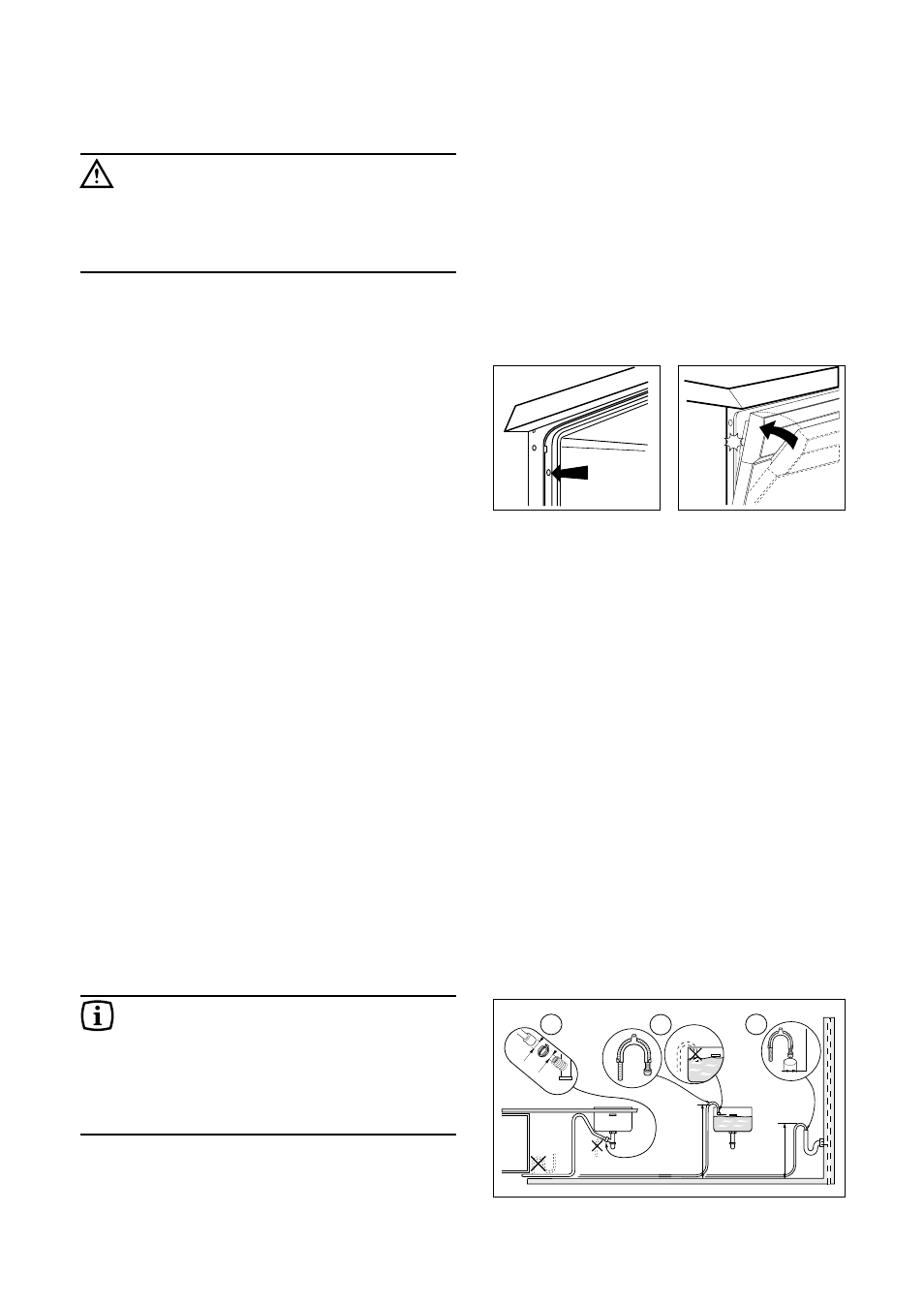 Installation, Levelling, Water supply connections | Water outlet hose connection | Tricity Bendix BDW 53 User Manual | Page 20 / 28