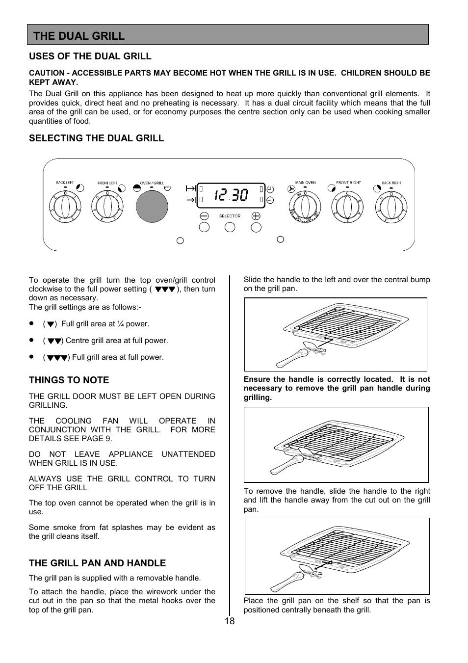 The dual grill | Tricity Bendix CSE560 User Manual | Page 18 / 36