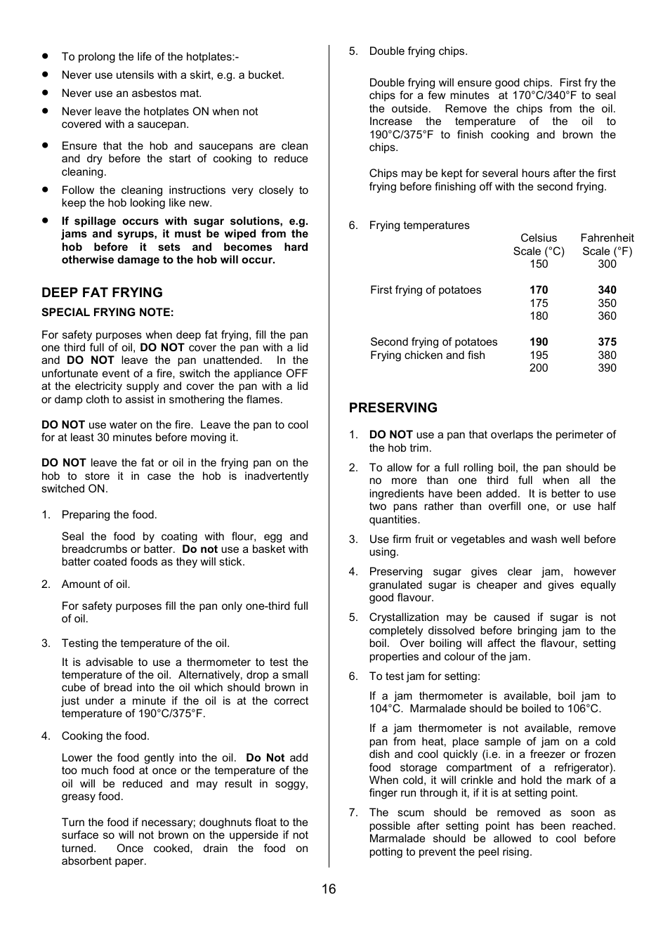 Tricity Bendix SIE454 User Manual | Page 16 / 36