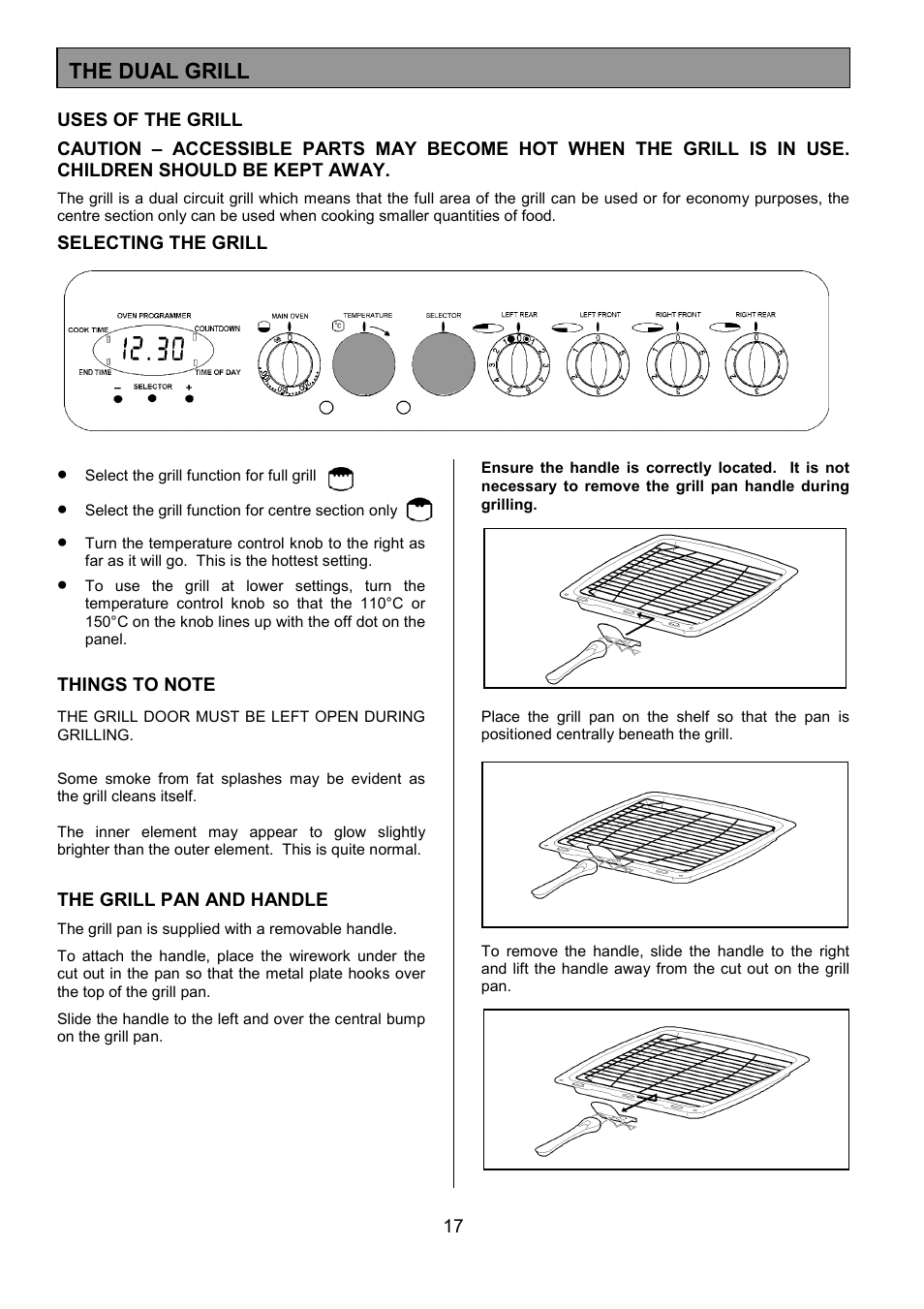 The dual grill | Tricity Bendix SIE454 User Manual | Page 17 / 36