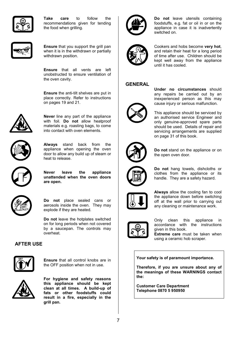 After use, General | Tricity Bendix SIE454 User Manual | Page 7 / 36