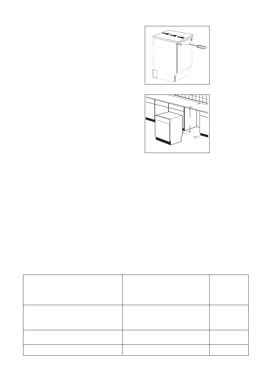 Technical specifications, Adjusting the worktop, Fitting under a counter | Tricity Bendix CDW 101 User Manual | Page 7 / 22