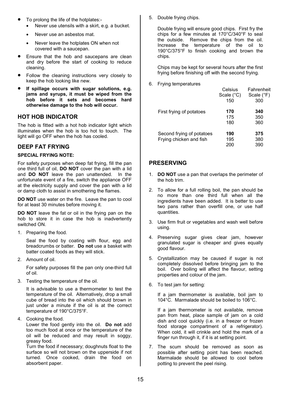 Tricity Bendix SIE505X User Manual | Page 15 / 32