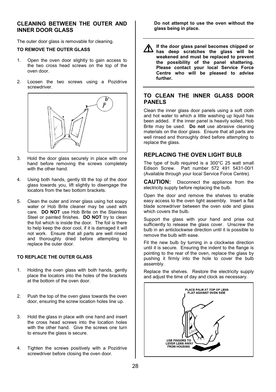 Tricity Bendix SIE505X User Manual | Page 28 / 32