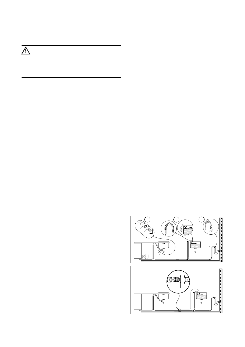 Installation instructions, Water supply connections, Water outlet hose connection | Tricity Bendix DH 086 User Manual | Page 17 / 20