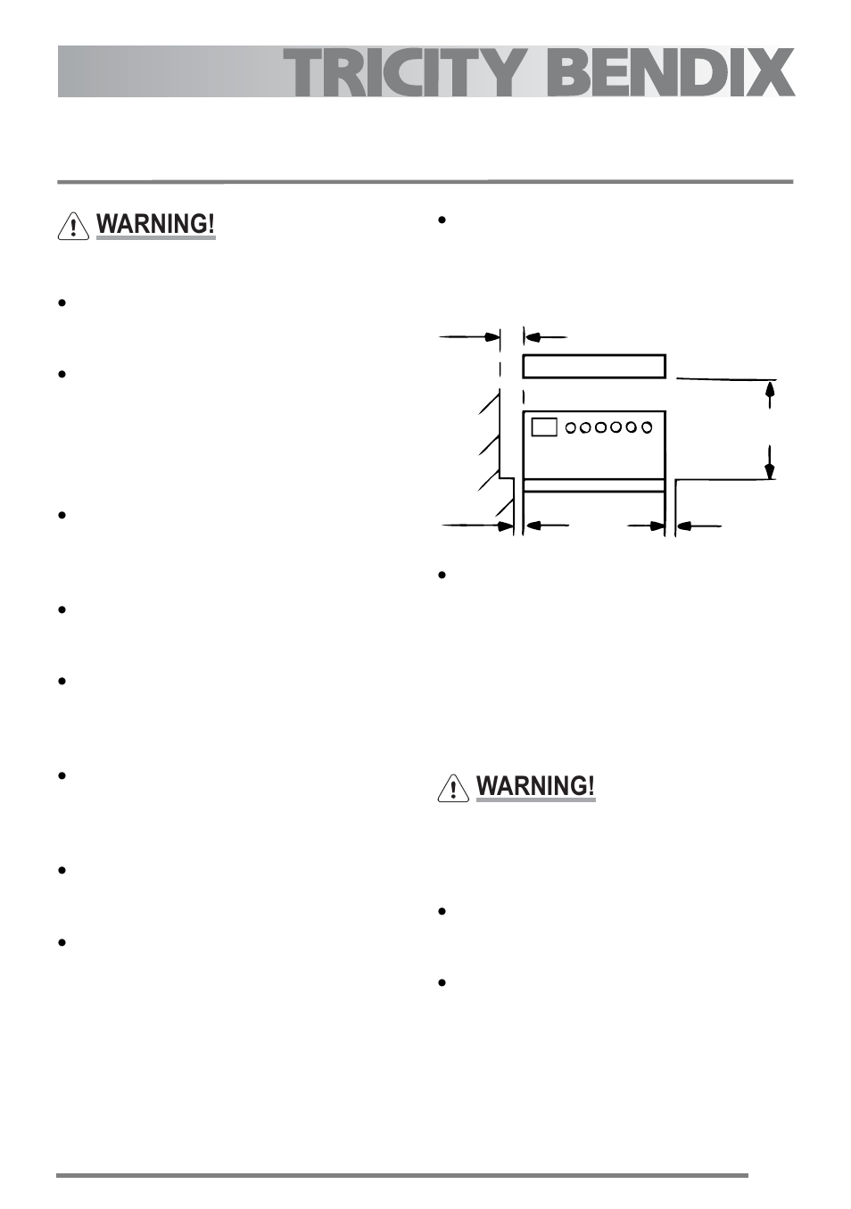 Installation instructions, Connecting to the electricity supply, Warning | Tricity Bendix U30352 SE558 User Manual | Page 33 / 40