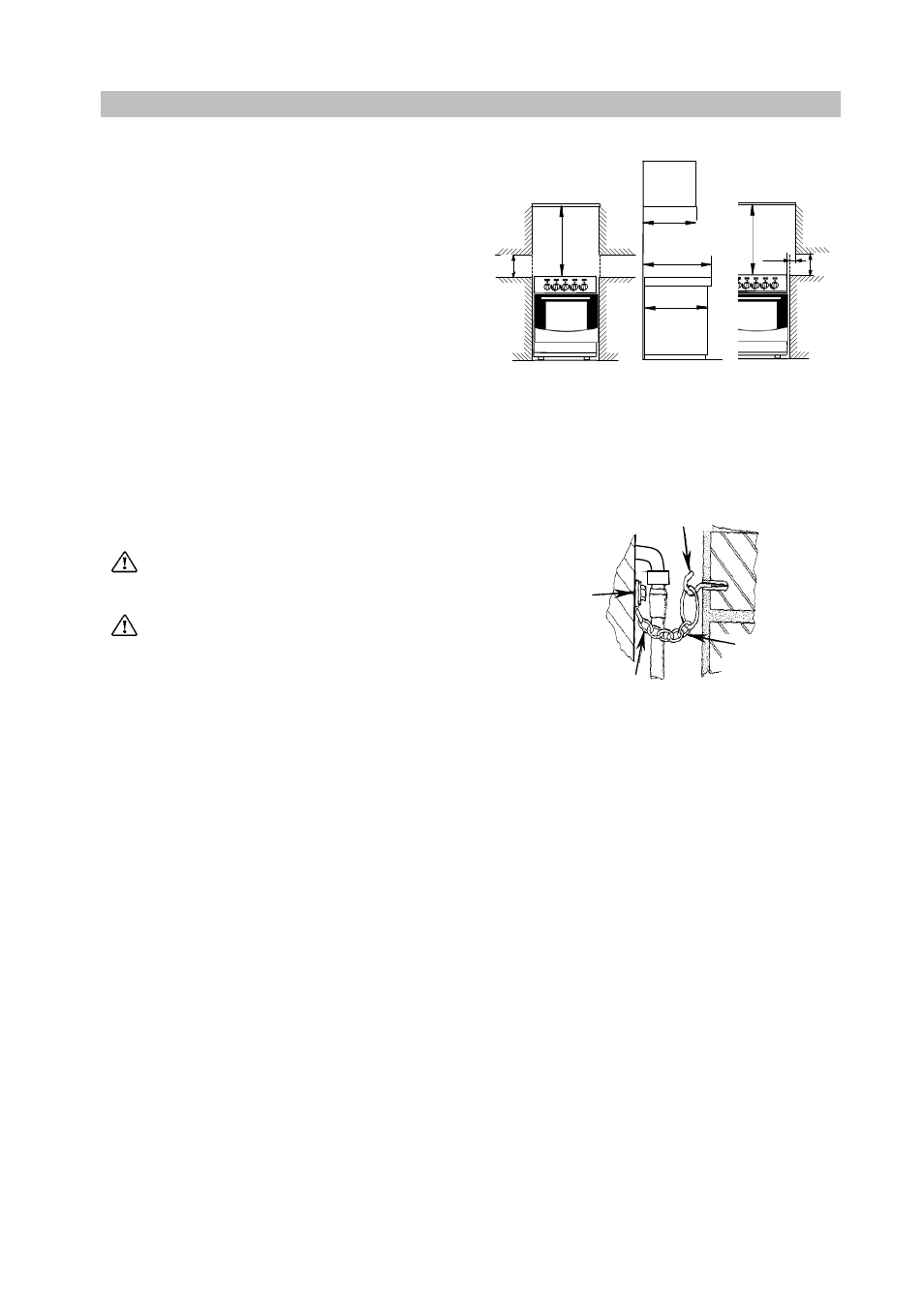 Installation, Location of appliance, Ventilation | If it is installed in a room of volume less 5m, An air vent of effective area of 110cm, And 10m, An air vent of effective area 50cm, Is required, while if the volume exceeds 11m, And 11m | Tricity Bendix SG 210 User Manual | Page 20 / 28